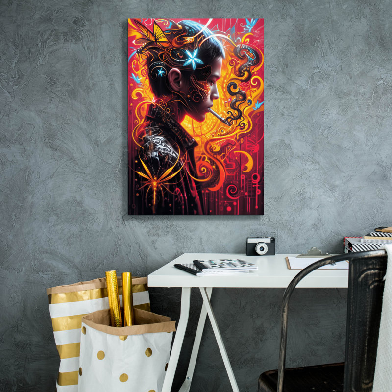«Mythical Inhalations» par r3darch0n, art mural de Winston Porter, 18 po x 26 po