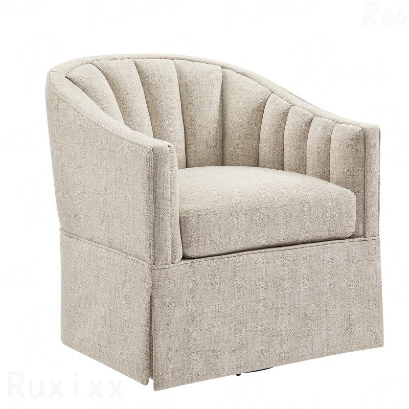 Chaise d'appoint rotative pour patio extérieur, Ivoire ivoire