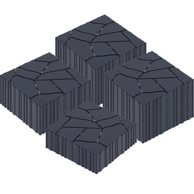 12"X12" Plastic Waterproof Interlocking Deck Tiles For Patio