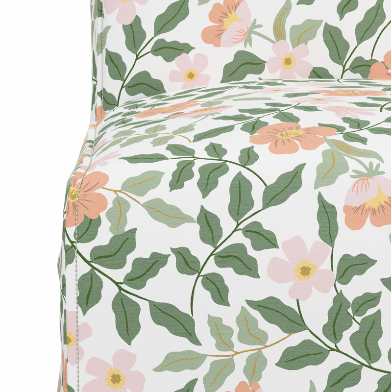 Frances Slipcover Dining Chair, Rpc Primrose Blush & Cream Linen