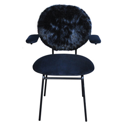 Plum Upholstered Faux Fur Armchair