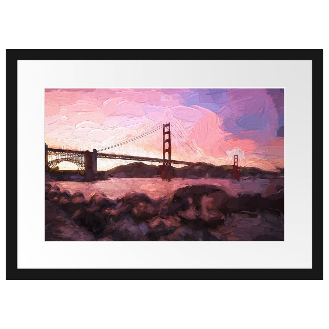 Gerahmtes Papierbild Golden Gate Bridge