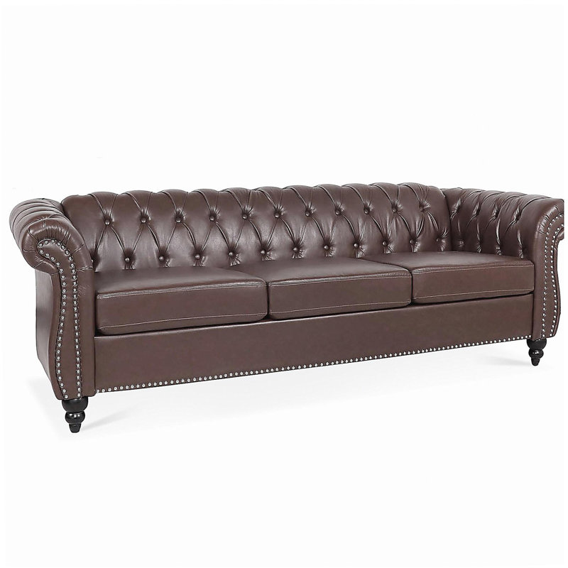 Canapé Chesterfield 84,65 po., Noir
