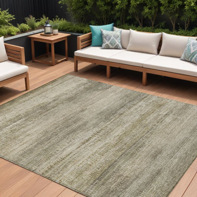 Tapis extérieur lavable abstrait taupe et beige 10 pi x 14 pi