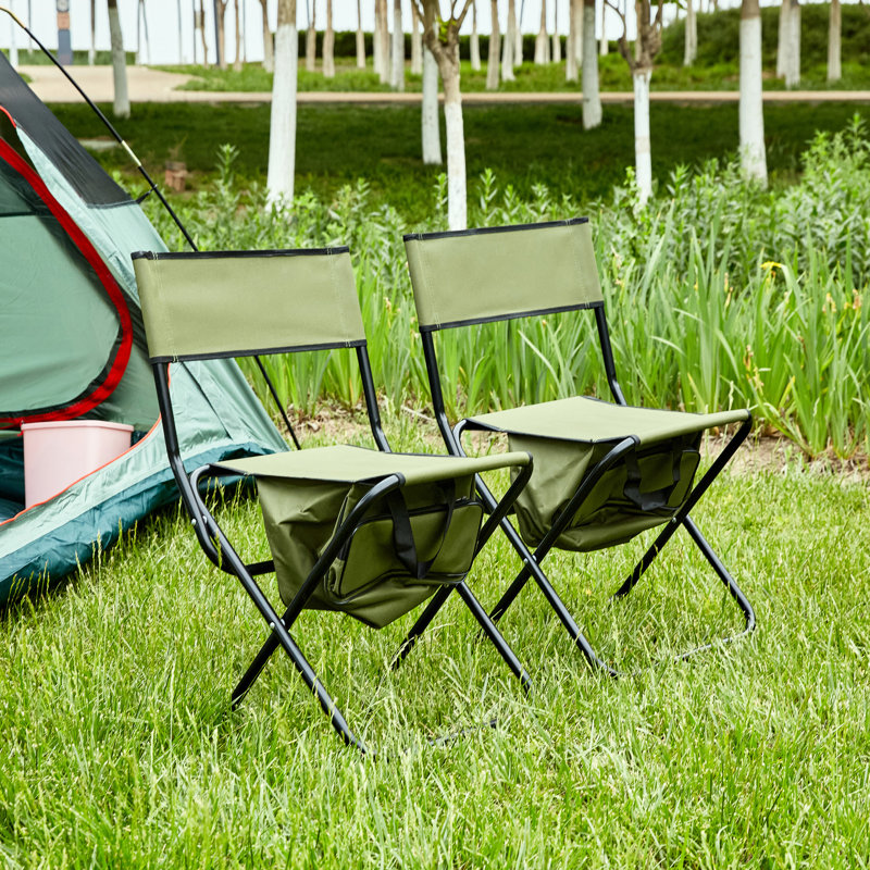 2 Fishing Chair With Storage Compartment - , Portable, Robust 280Lbs Load Capacity, Made Of And Cloth Material Folding Picnic Space Lightweight, Cloth, Versatile For Various Outdoor Occasions