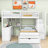 Full Over Twin Wood 8 Drawers Bunk Bed With Built-In-Desk And Shelves-1555728176