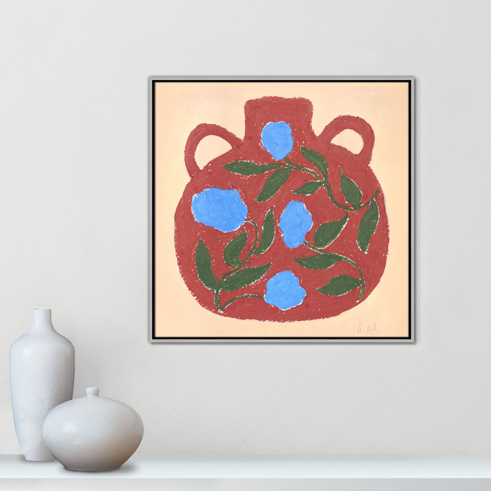 Vase No. 04 Print by Camilla Bergqvist, 31.5" H x 31.5" W, Silver