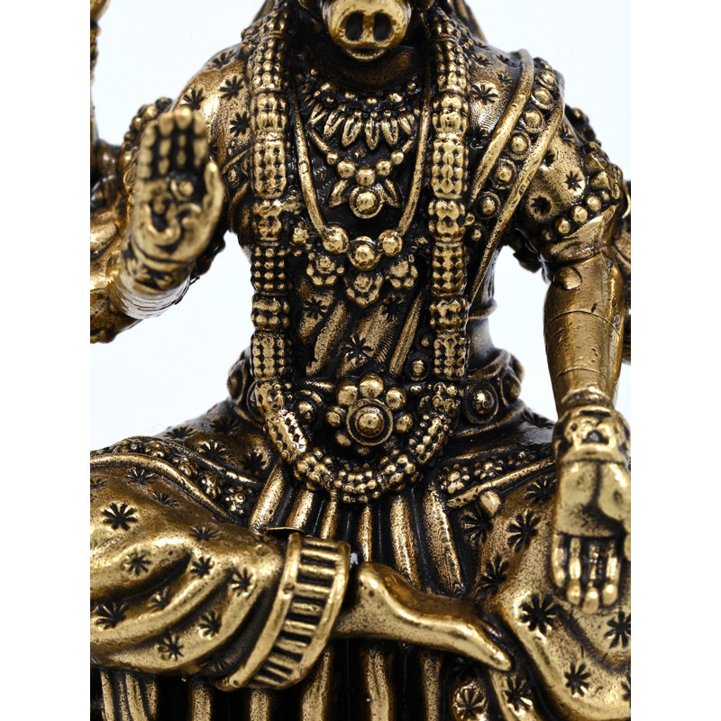 4 Inch Small Eight Armed Sitting Goddess Varahi Brass Statue