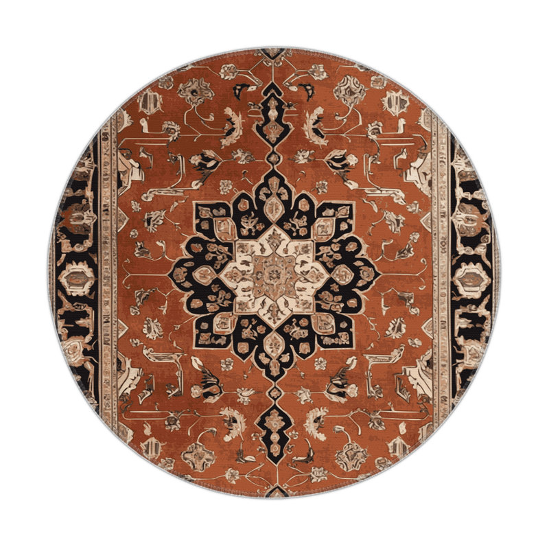 Persian Brown Indoor and Outdoor Area Rug, Rectangle 9' x 12'