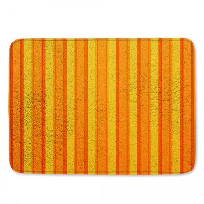 Orange Yellow Stripes Bath Mat