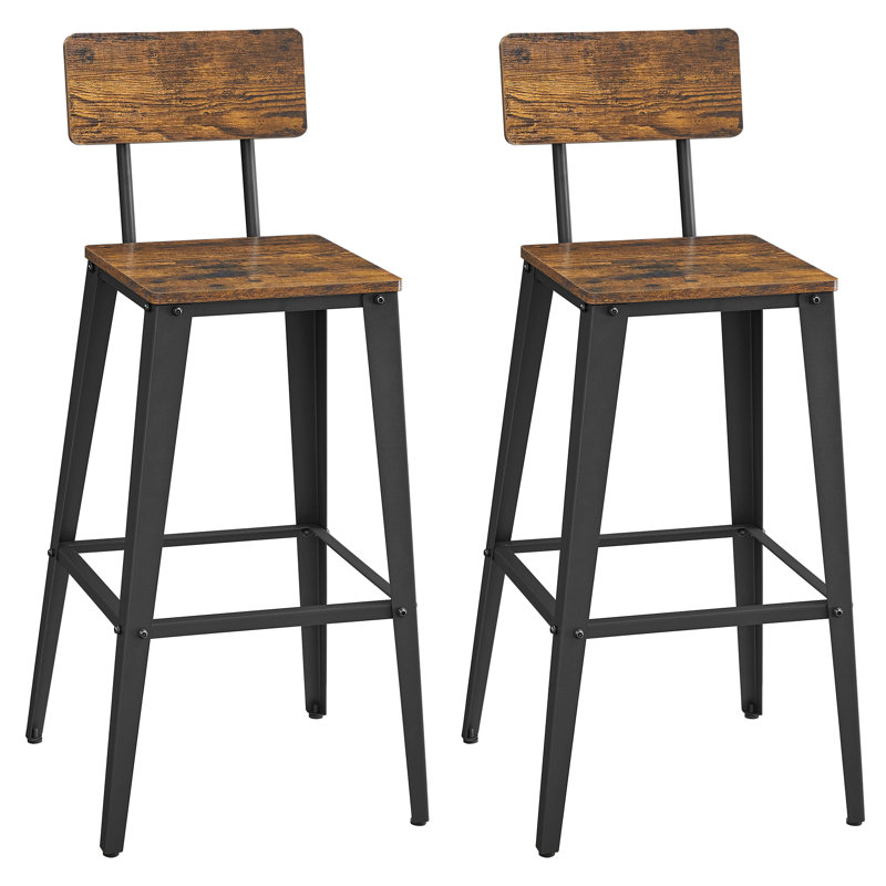 Aedyn 74cm Bar Stool, Rustic Brown/Black