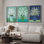 Art mural encadré, rétro, antique, classique pour chambre à coucher - 24 po x 36 po x 3 panneaux
