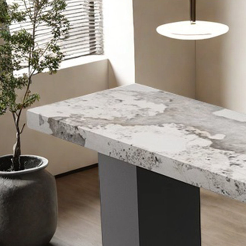 Home open light luxury bar table, 39.3"H x 70.8"L x 17.7"W, Black