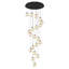 Lustre boule en cristal noir 20 lumières pour salon, chambre à coucher, lustre de salle à manger sur table D28 po x H 130 po