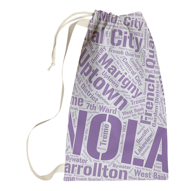 Laundry Hamper with Handles, Large (36" H x 28" W x 1.5" D), New Orleans, Purple