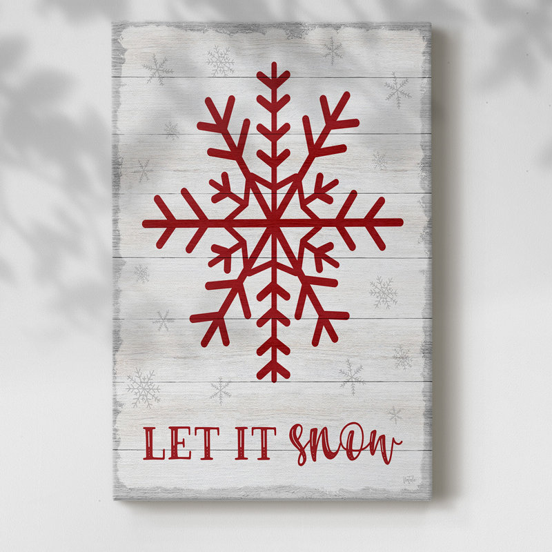 Let It Snow Snowflake sur toile, H 12 po x l 8 po x P 1,5 po