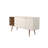 Utopia 63.38" Wide Contemporary Modern 3-Drawer Sideboard in Off White and Maple Cream-922670612