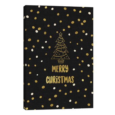 Merry Christmas Gold - Wrapped Canvas Print