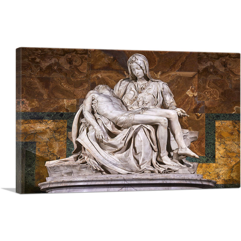 «Pieta 1499» par Michelangelo, reproduction d'art sur toile tendue, H 12 po x l 18 po x P 0,75 po