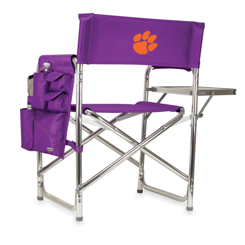 Chaise de réalisateur pliante Sports, Tigers de l'Université Clemson, Mauve