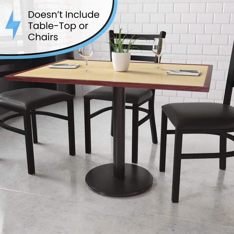 Base de table de restaurant Jackson Heights, 18 po, Noir