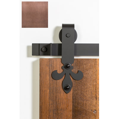 Ensemble de quincaillerie pour porte de grange standard Fleur-De-Lis