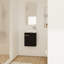 Meuble-lavabo mural 16 po pour petits espaces châtaignier noir avec lavabo en céramique style moderne compact