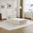 Compression Mahjong Sofa,Convertible Floor Sofa Bed,DIY Boneless Modular Sectional Sofa,No Assembly Required,Circle Fleece Fabric,Oversized Single Seater With 1 Pillow And 1 Ottoman,White-1226133358