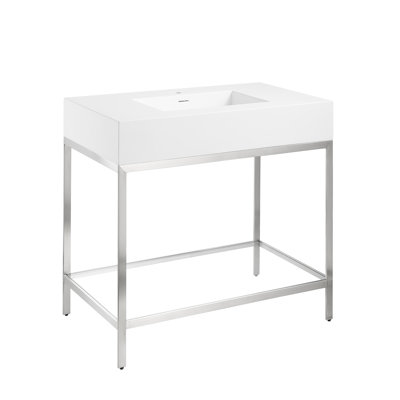 ANZZI Ventura Series 22'' Resin Rectangular Bathroom Sink with Overflow