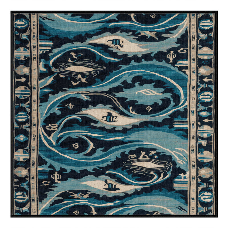 Tapis turc gris lavable à la machine, Carré 6 pi