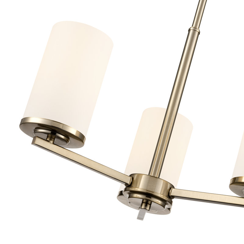 Lustre 3 lumières 19 "Verlana - Or moderne, Or brossé