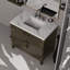 Meuble-lavabo simple en chêne brun 36 po X P 22 po D, avec plateau en marbre de Carrare-117980218
