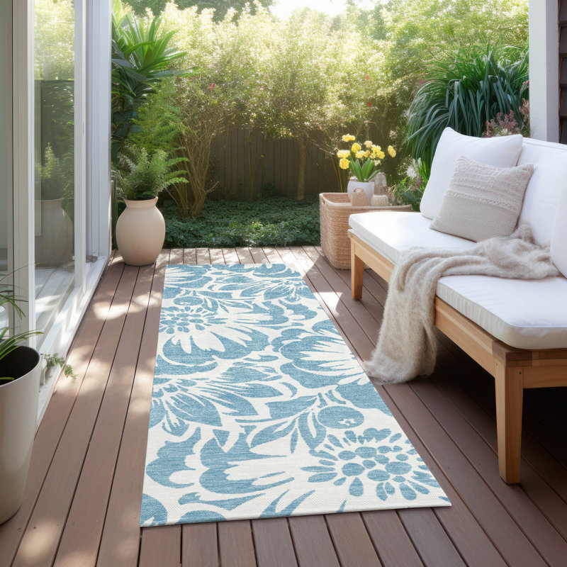 Tapis intérieur / extérieur Kinslee, Tapis de couloir 2 pi 3 po x 7 pi 6 po