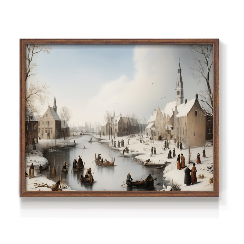 Art de Noël - CMXII - Reproduction encadrée - Restickable, Noyer, H 16 po x l 20 po