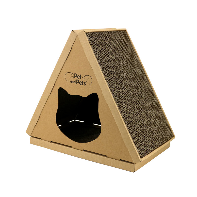 Eco-Friendly Cardboard Cat House with Scratch Boards