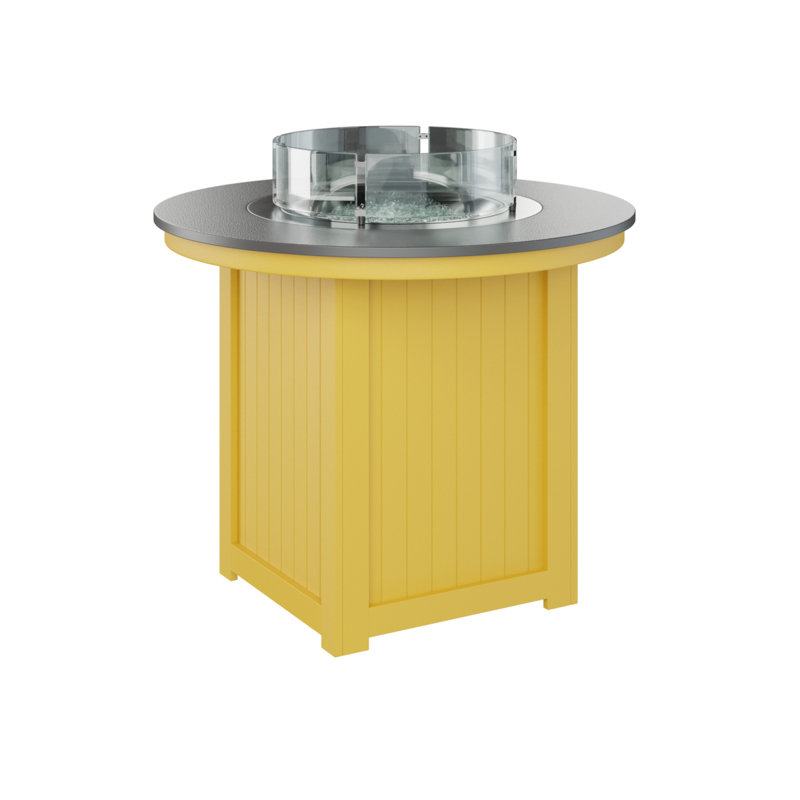 Berlin Gardens Donoma 44″ Round Counter Height Fire Pit Table, 37" H x 44" W x 44" D