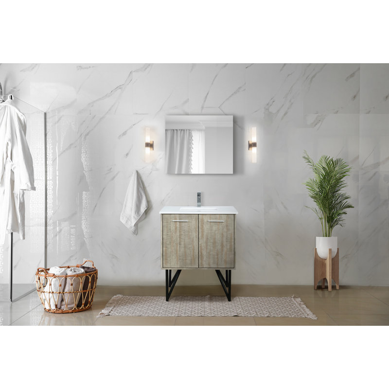Lancy 30 in W x 20 in D Bath Vanity Faucet Set, White Cultured Marble
