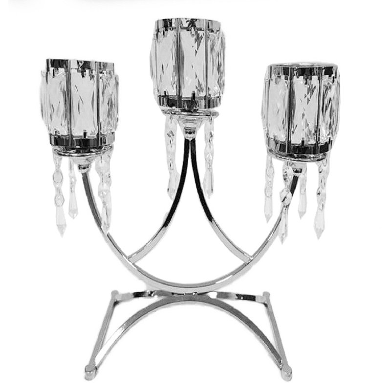 15'' H Tabletop Candelabra, Silver