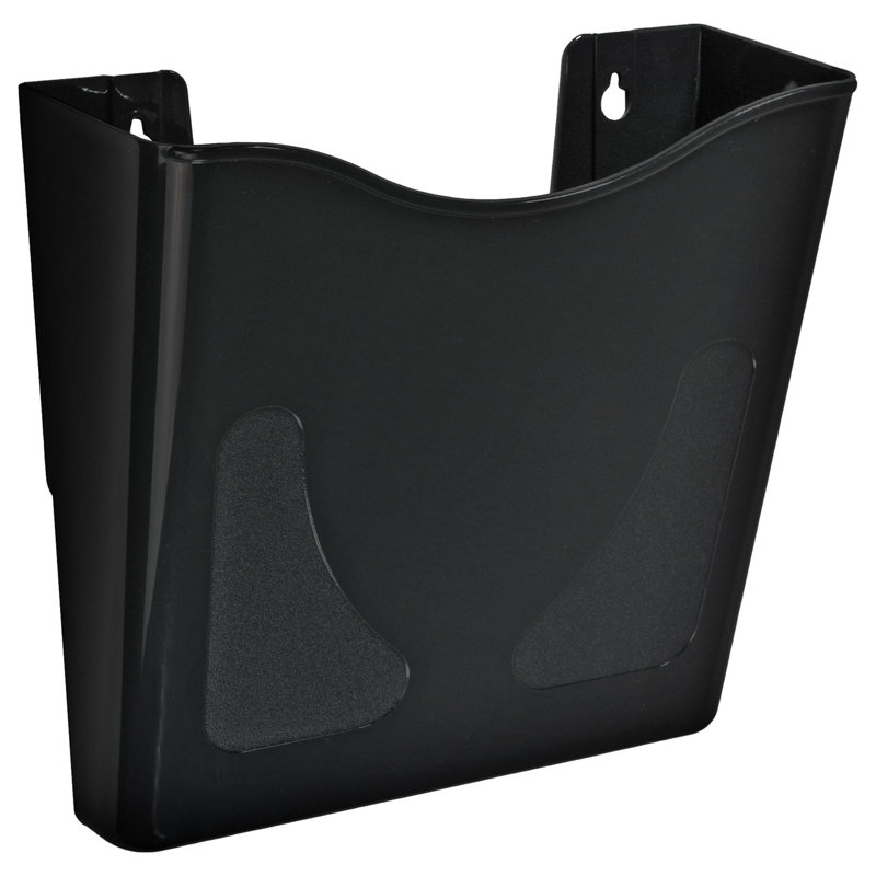 Clear Single Vertical Pocket Wall Mount File Holder for Office, Home and School, 2-Pack