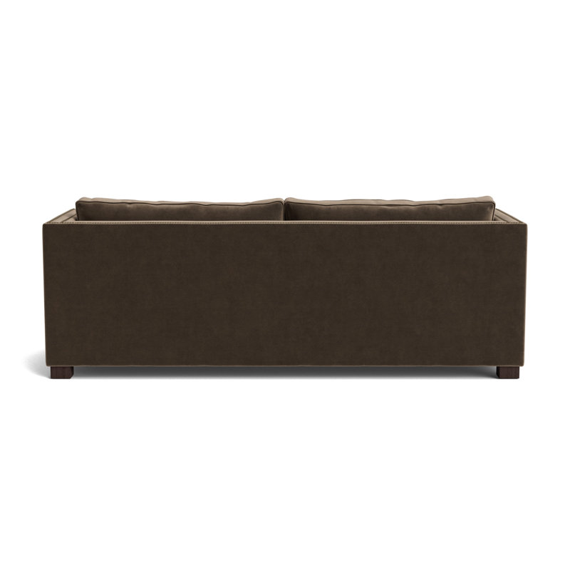 Keaton With Nails 84 Sofa, Antique Brass, Performance Velvet - Otter, Java