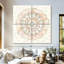 Mandala Kerner moderne champagne carré-109103481