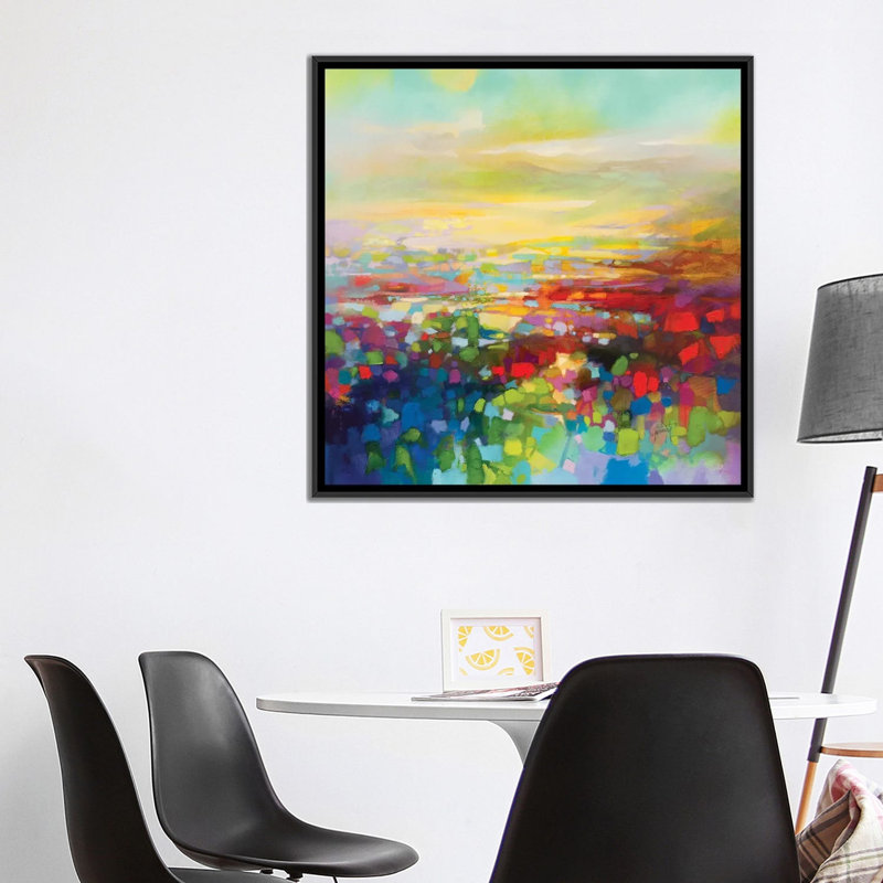 «RVB Fragments» par Scott Naismith - reproduction d'art, H 37 po x l 37 po x P 1,5 po, Toile avec cadre noir, Pas de tapis