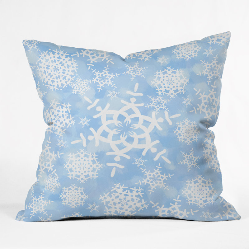 Coussin décoratif Lisa Argyropoulos Snow Flurries, 18 po x 18 po, Bleu