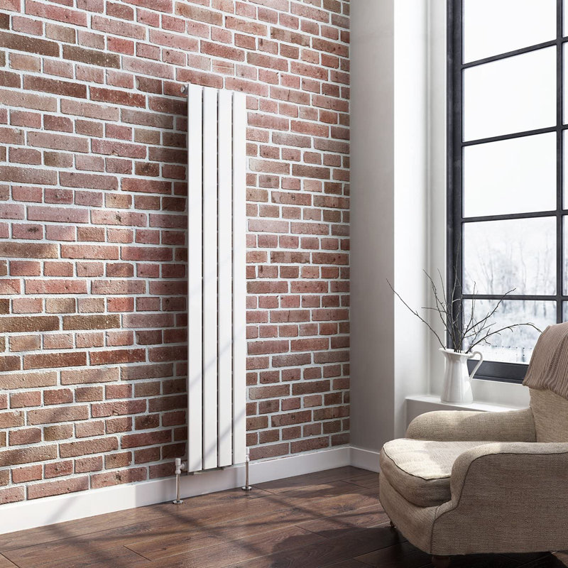 iBathUK Belgravia Vertical Single Slim Flat Panel Radiator, White, 1600cm H x 304cm W x 52cm D