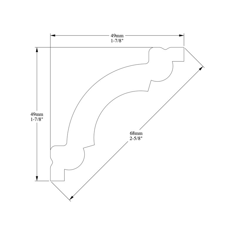 2'' H x 78'' W x 1.88'' D Plastic Crown