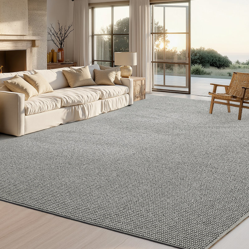 Bedsure 6'X 9' Plush Imitation Faux Wool Area Rug – Premium Soft Gray Carpet, Pet Friendly Machine Washable, All-Season Cozy Comfort For Living Room, Bedroom & Home Decor