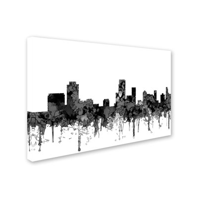 « newark new jersey horizon bw », reproduction d’impression sur toile tendue