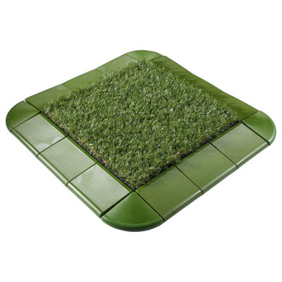 Courtyard 12'' L x 3'' W Plastic Interlocking Deck Deck Tile Kit in Green
