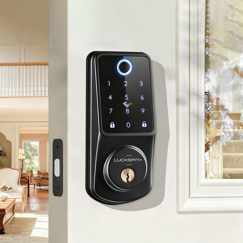 Serrure à pêne dormant simple à verrou tactile Smartkey, Noir satiné