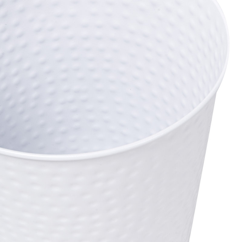 Poubelle en acier martelé 2 gallons Axel, Blanc mat